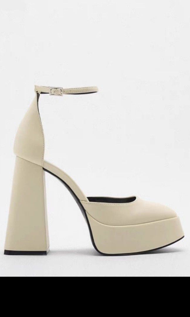 Cream platform heels cheap