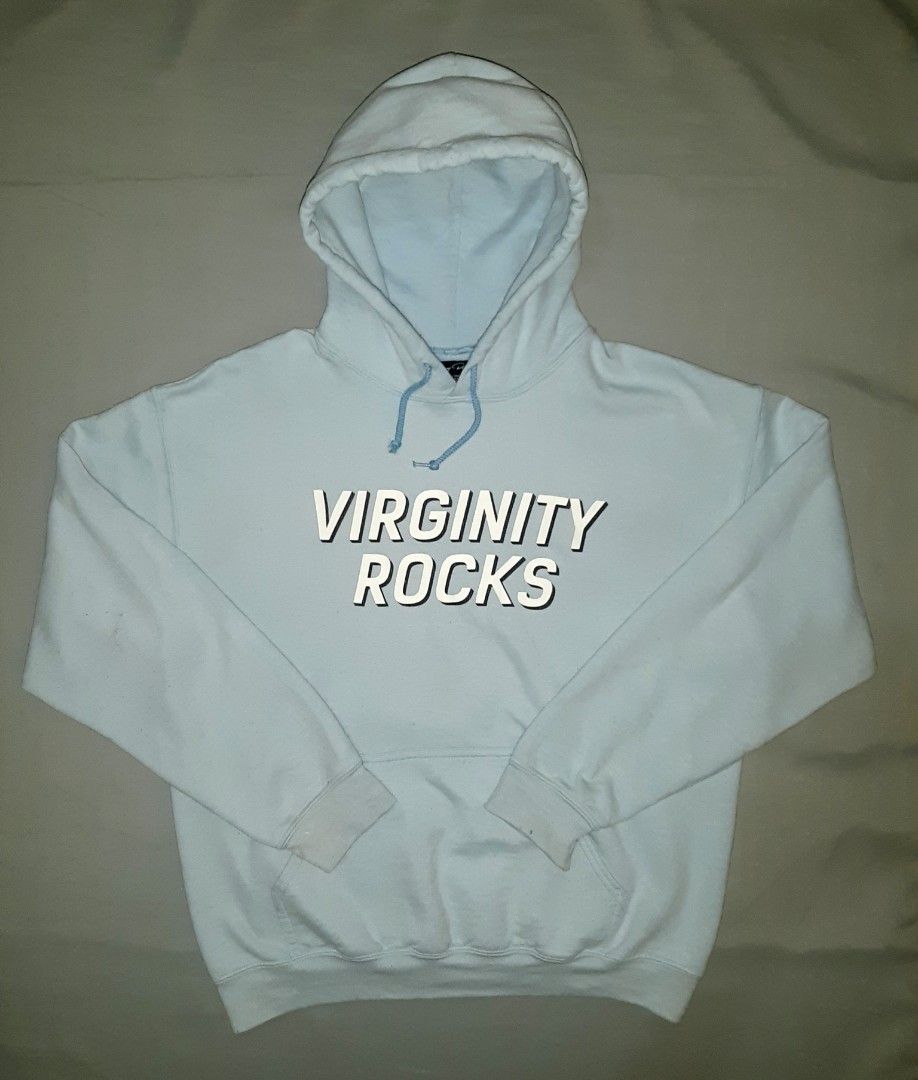 DANNY DUNCAN VIRGINITY ROCKS LIGHT BLUE HOODIE Men s Fashion