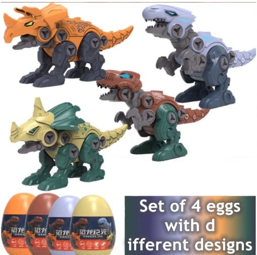 DIY Big Dinosaur Toy self assemble STEM Toy with egg Children