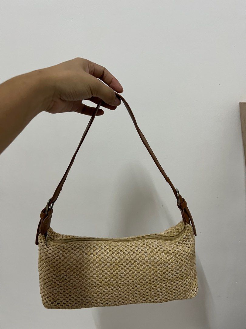 Elena Handbags Large Straw Woven Tote Bag