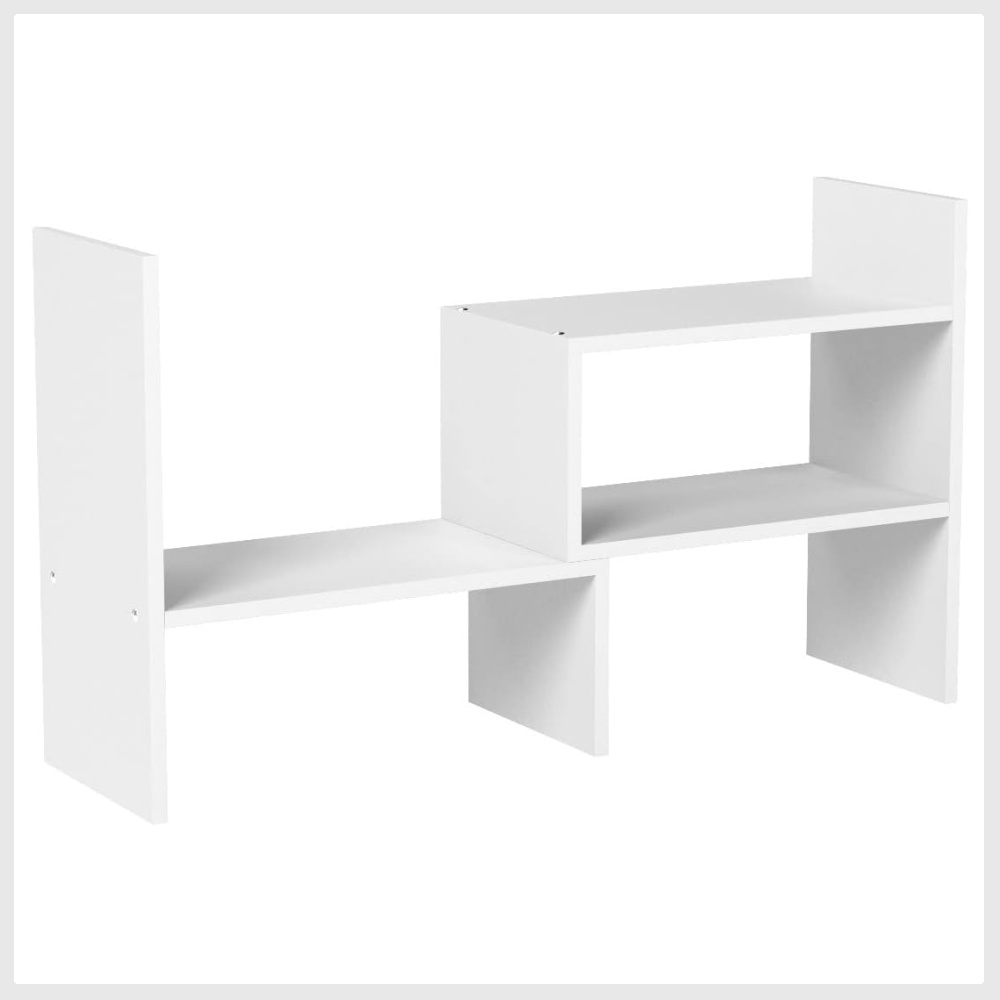 Expandable Wood Desktop Bookshelf Desktop Organizer Office Storage Rack