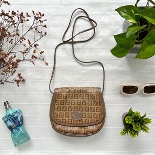 Fendi Zucchino Coated Canvas Mini Crossbody Bag