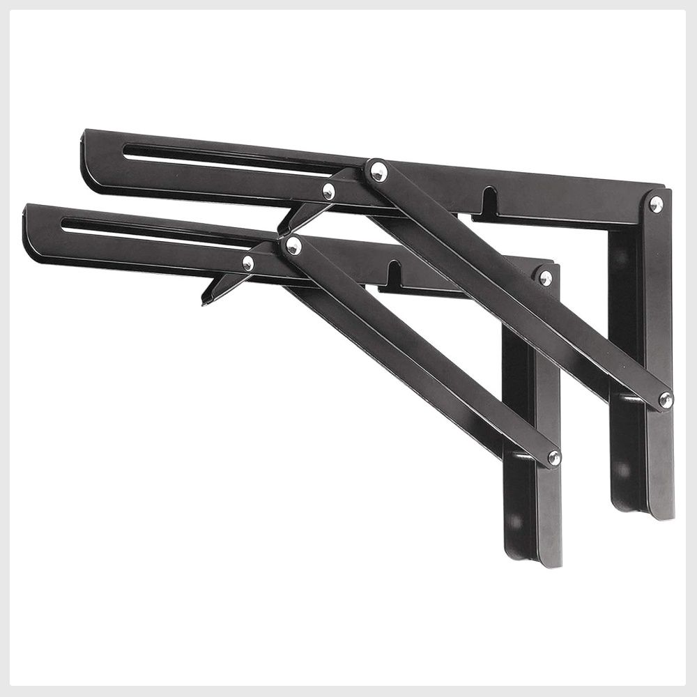 Folding Shelf Brackets - Heavy Duty Metal Collapsible Shelf Bracket for ...