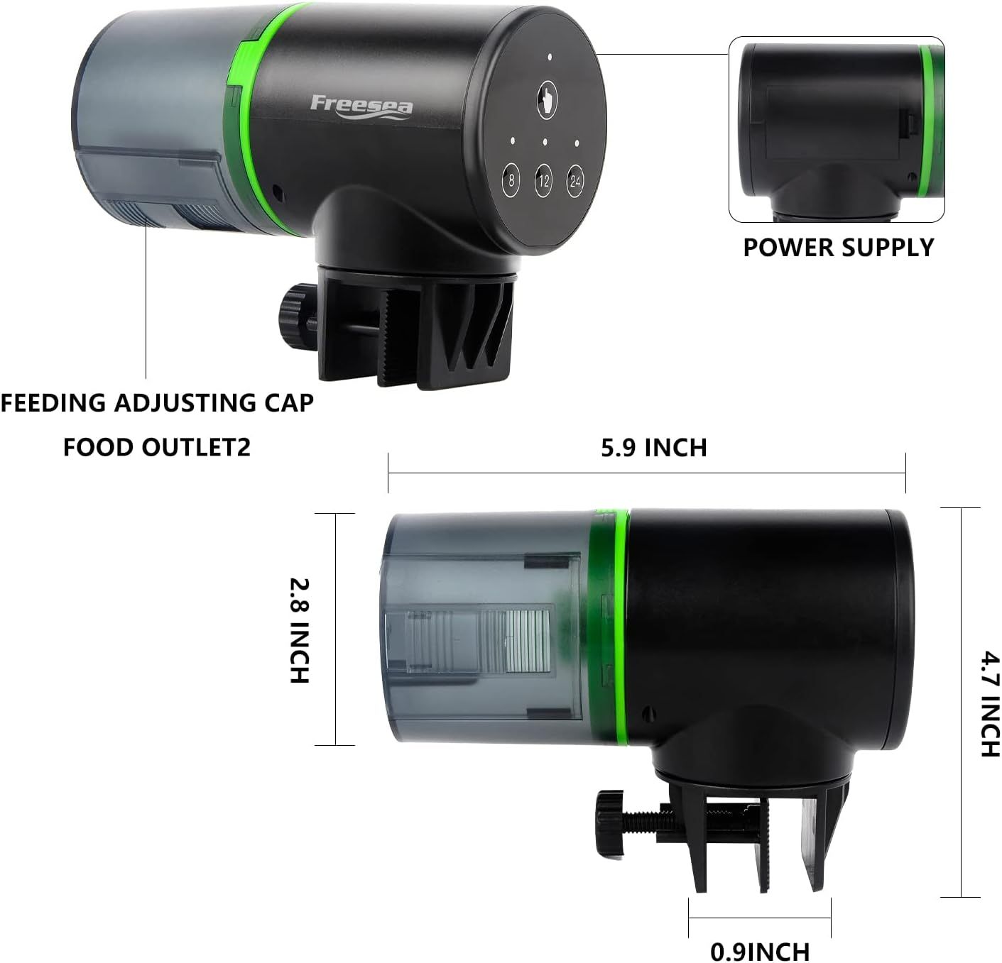 Electric top fish feeder