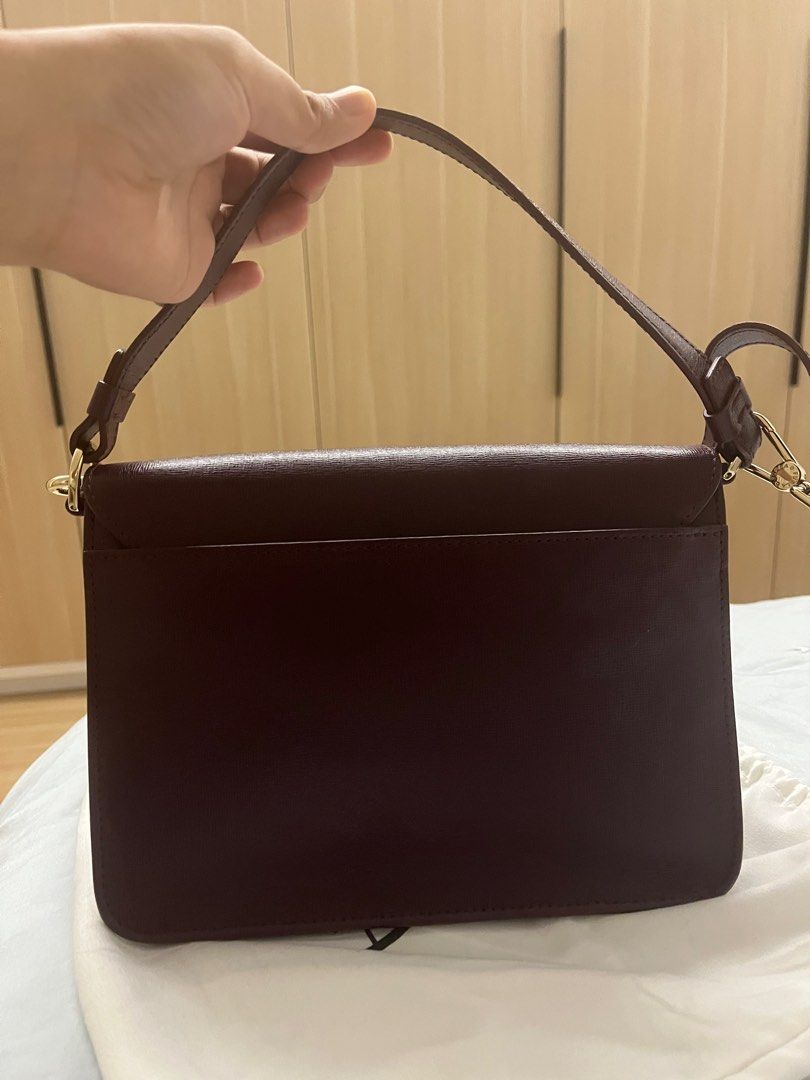 Furla Julia Shoulder Crossbody bag in deep maroon