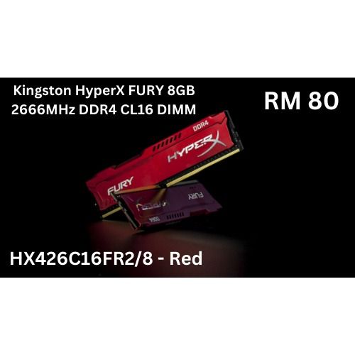 Kingston HyperX FURY RGB DDR4 8GB 3200MHz Cl16 Gaming Memory