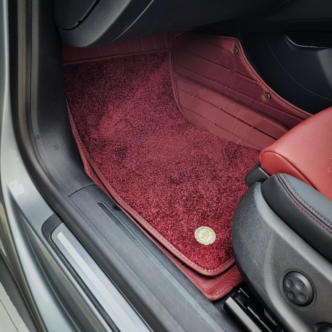 GENUINE Leather Wine Red Lux Carpet Floor Mat Audi A5 S5 RS5 B8 8.5 Door,  Car Accessories, Accessories on Carousell