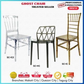 GHOST CHAIRS, Transparent Casper Chair without Arm Ghost Chair Stackable, Home Furniture, Restaurant Furniture