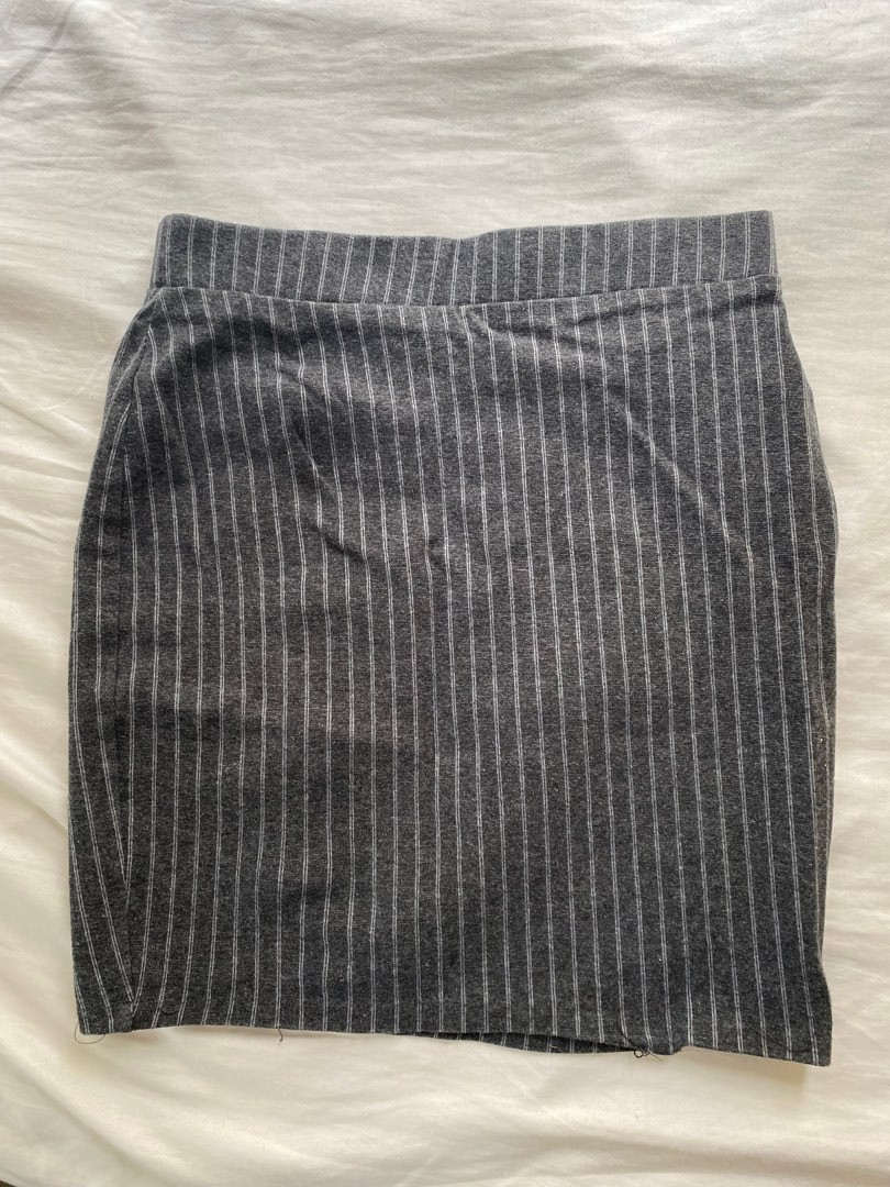 Grey Pinstripe Pencil Skirt on Carousell