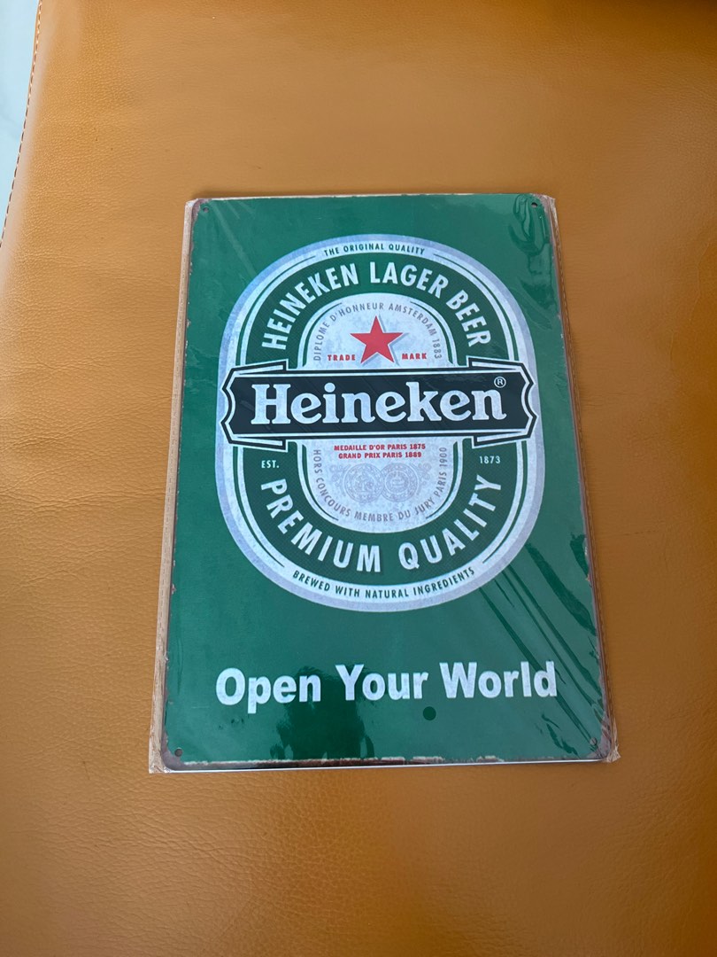 Heineken tin metal sign signage, Everything Else on Carousell