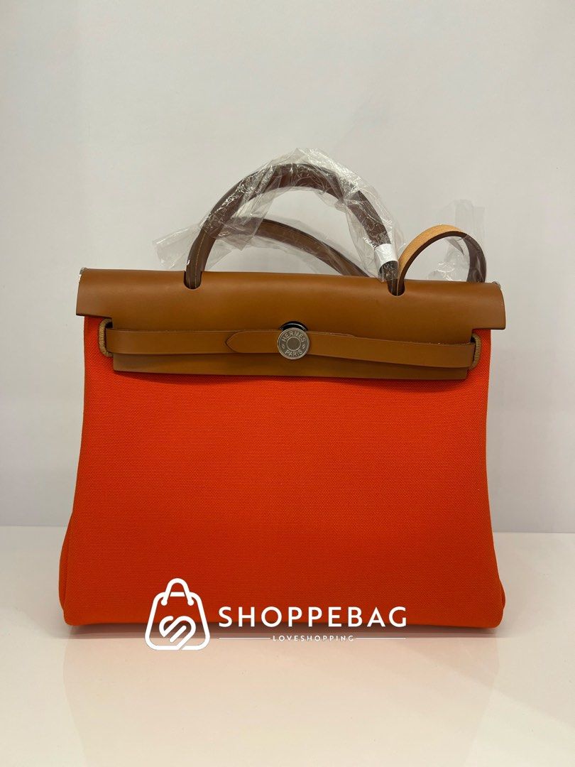 HERMES Herbag 31 Orange, Women's Fashion, Bags & Wallets, Purses & Pouches  on Carousell