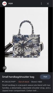 H&M jacquard small handbag / mini tote bag beach bag crossbody bag slingbag shoulder bag