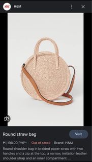 H&M Straw Native Round Beach bag Crossbody bag Sling Bag Handbag