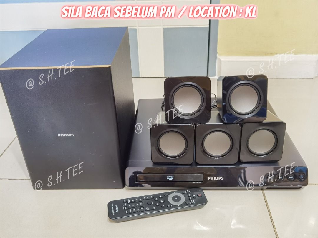 Home Theater System Philips 300W with Digital Optical Subwoofer Speaker