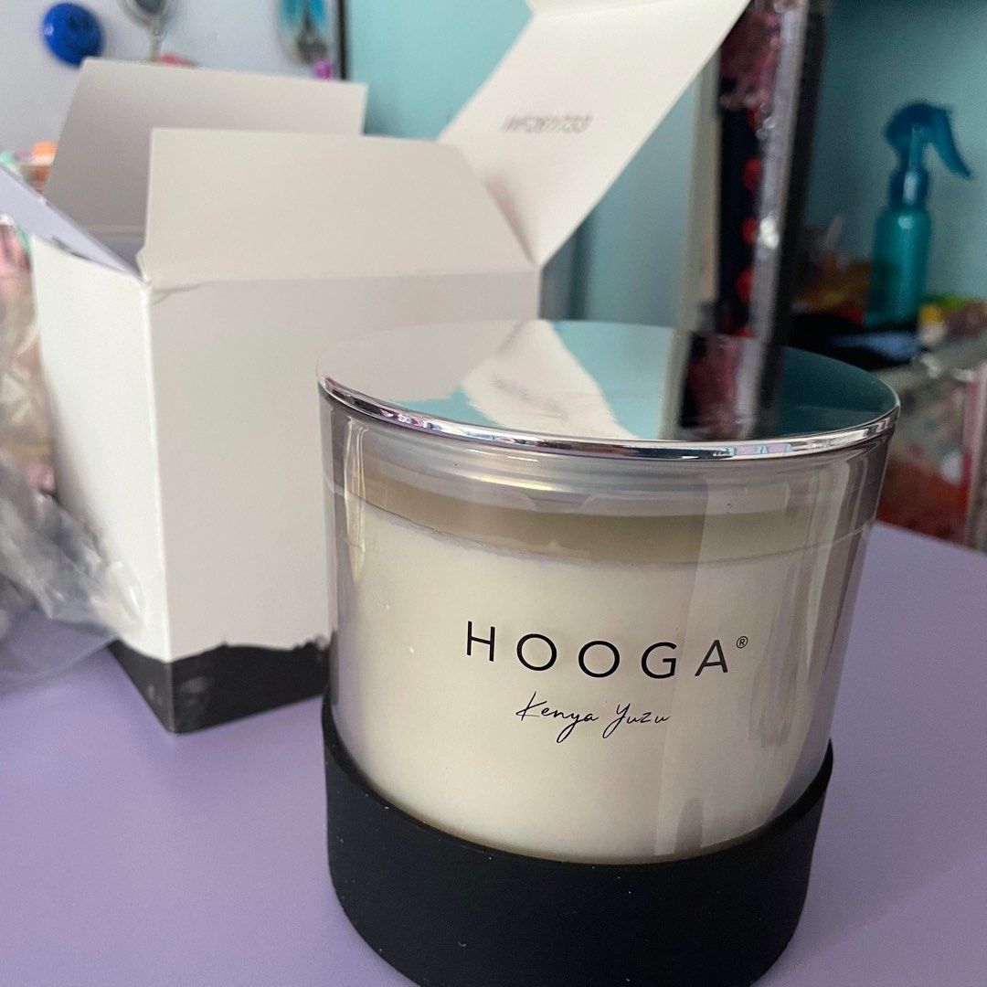 hooga citrus scented candle (370g), kenya yuzu, black series, Furniture