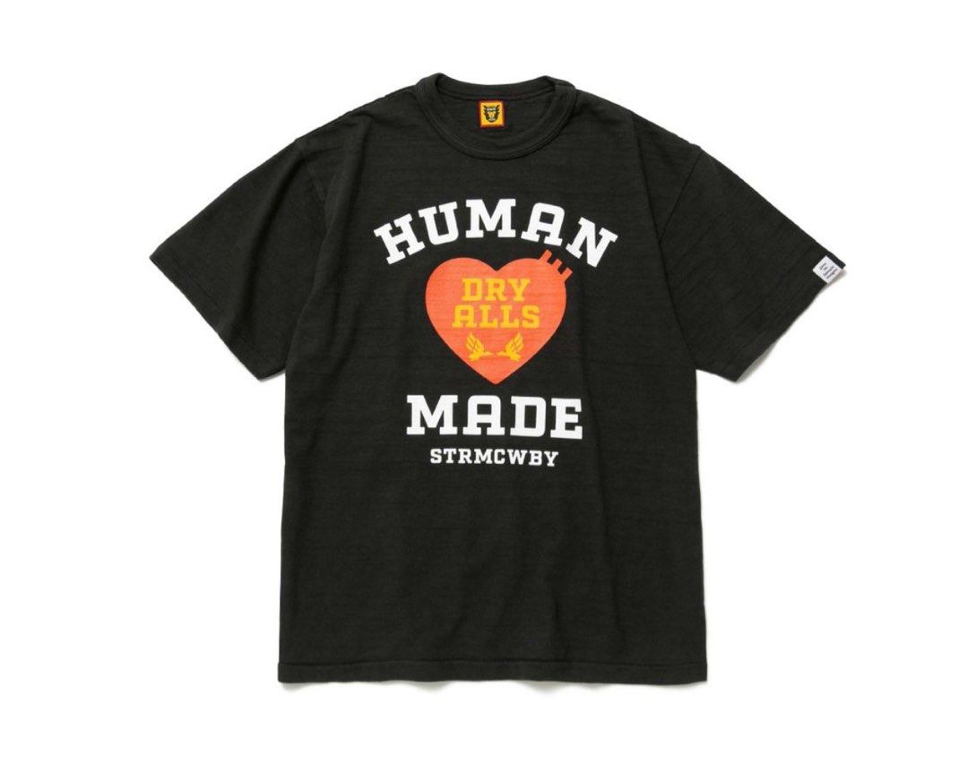 Human made heart logo graphic tee black XXXL, 男裝, 上身及套裝, T