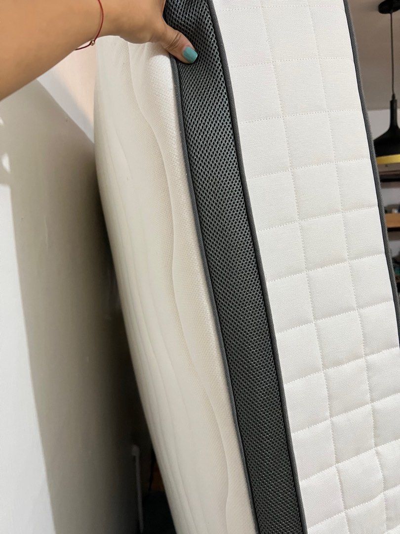 Ikea king size bed with mattress foam, Furniture & Home Living