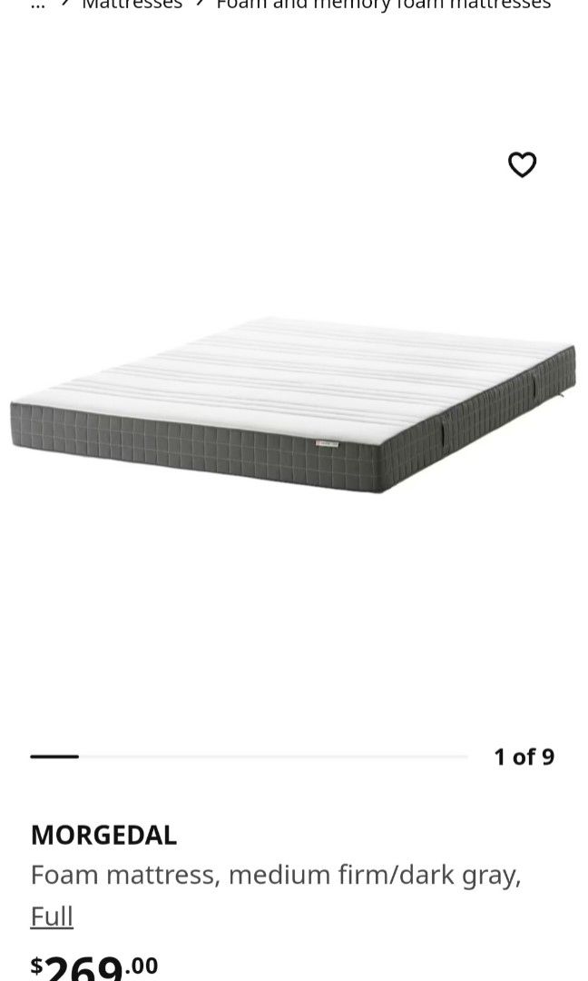 MORGEDAL Foam mattress, medium firm, dark gray, Queen - IKEA