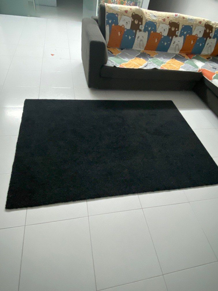 Rarely Used Ikea Navy Blue Rug Carpet 133x195 cms, Furniture & Home
