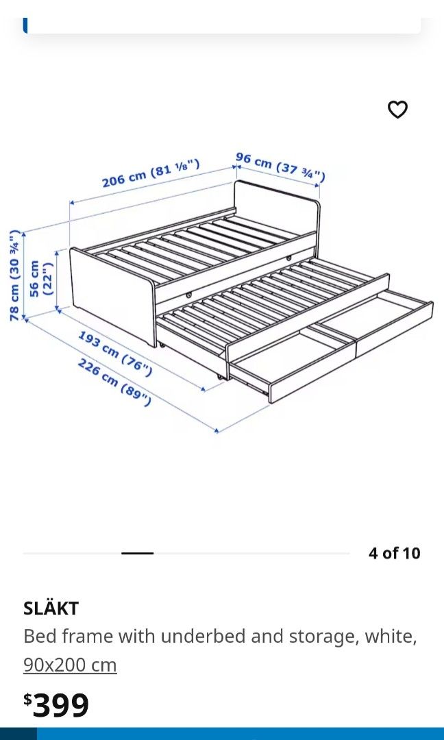 Ikea Single Bed Frame without mattress, Furniture & Home Living