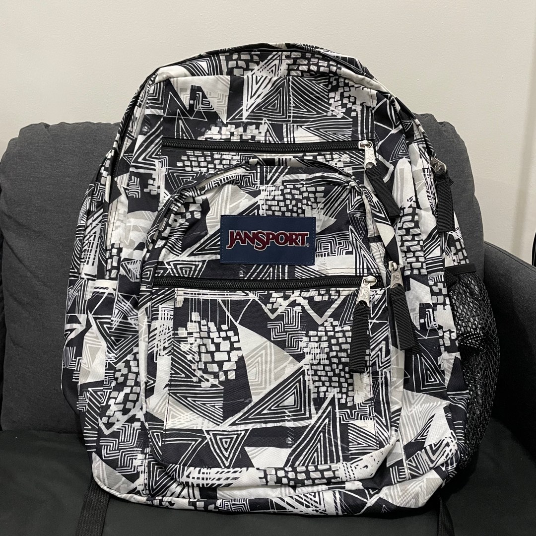 Jansport Big Student Backpack 34L 15" Laptop Black Street Lines