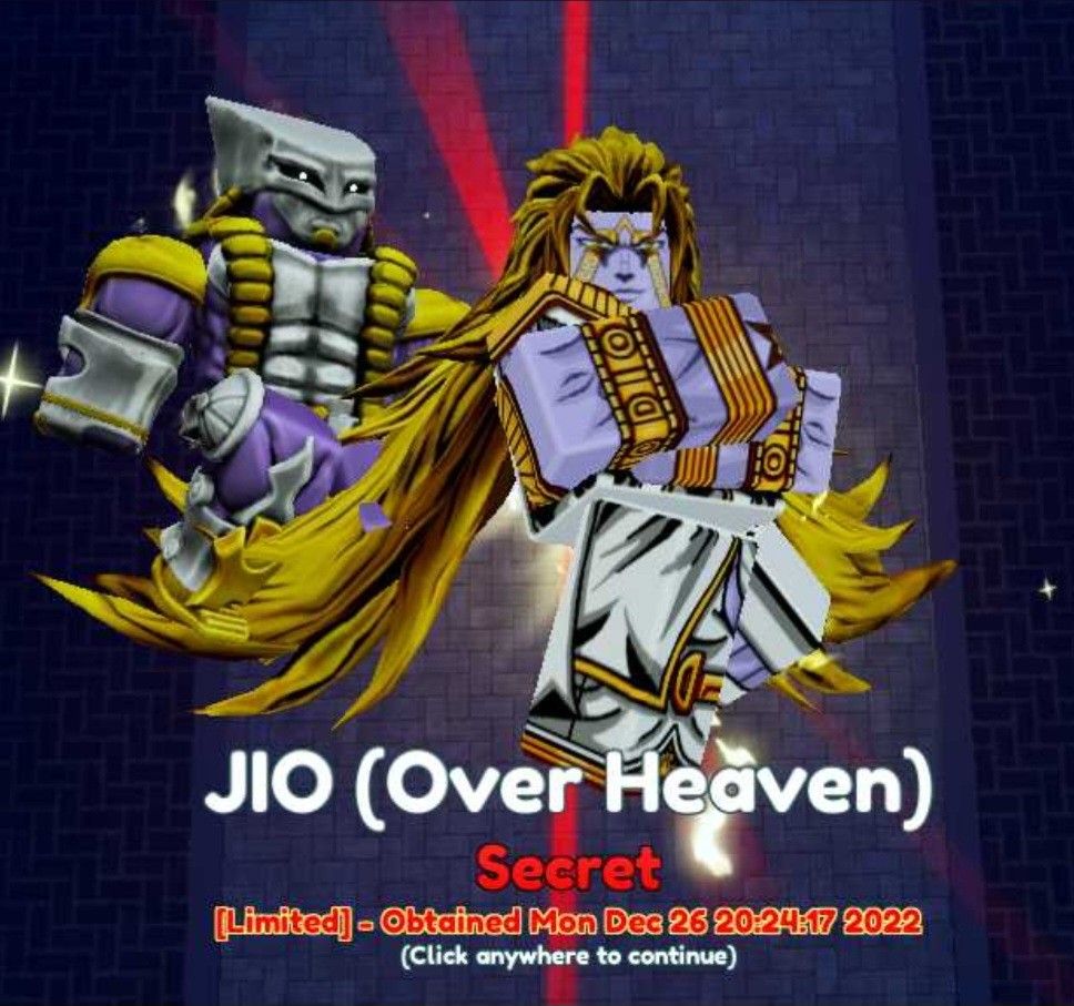 Full SSS Dio/Jio Over Heaven Anime Adventures, Video Gaming, Gaming  Accessories, In-Game Products on Carousell