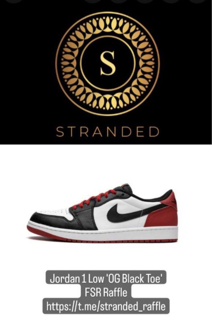 Air jordan 1 hotsell black toe raffle