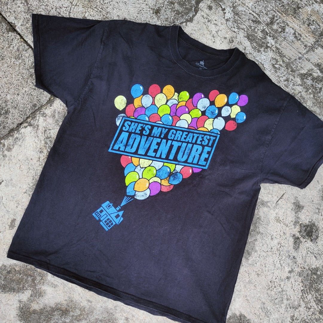 Kaos film UP disney pixar She s my greatest adventure size XL Fesyen Pria Pakaian Atasan di Carousell