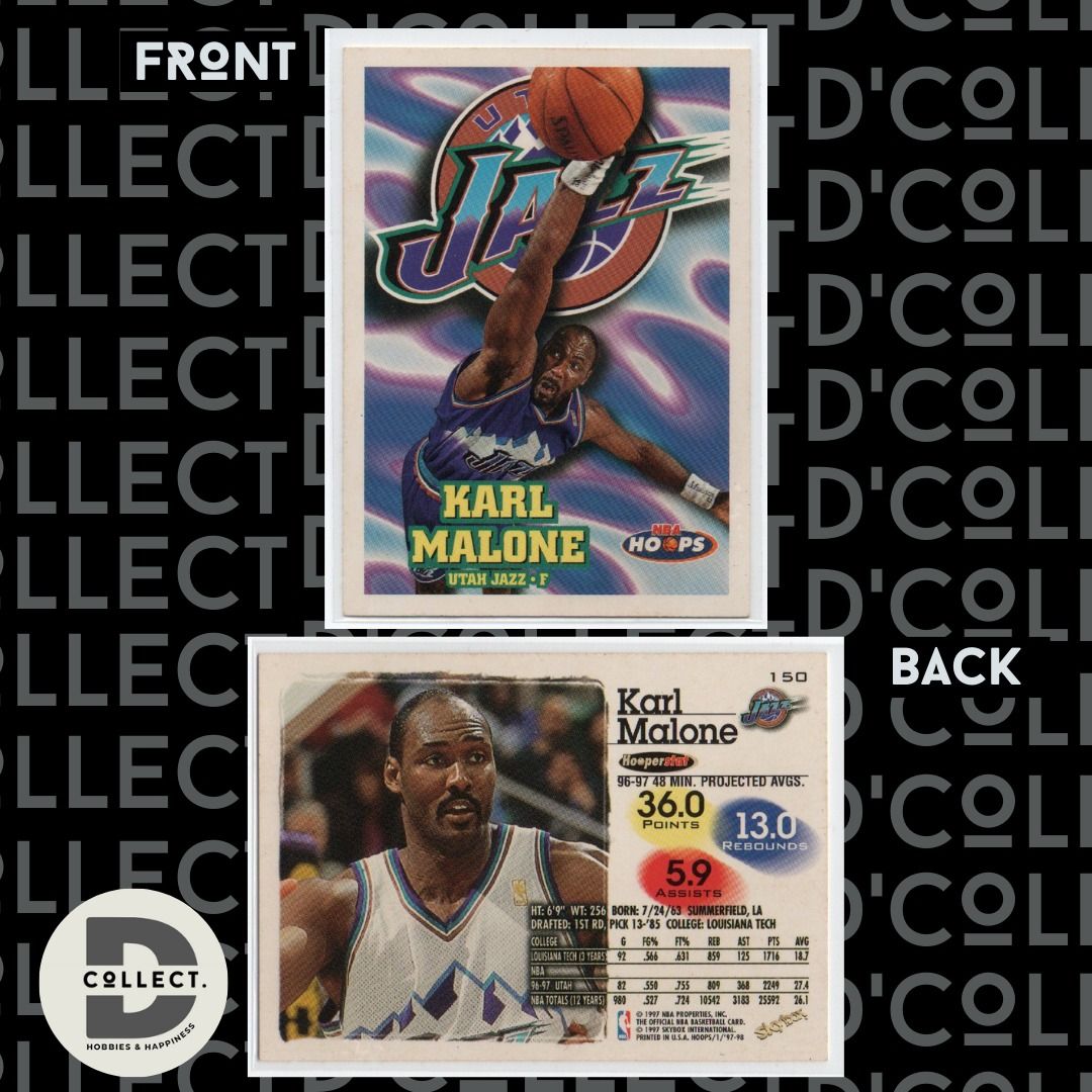 michael jordan karl malone nba hoops card