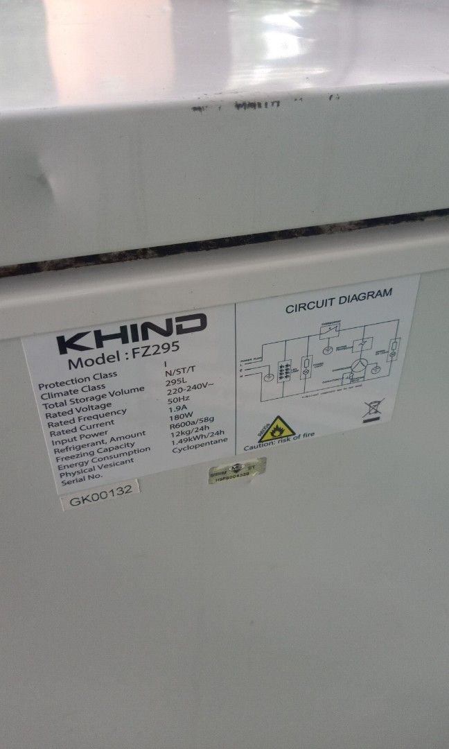 khind deep freezer 295 L.good working conditions, TV & Home Appliances