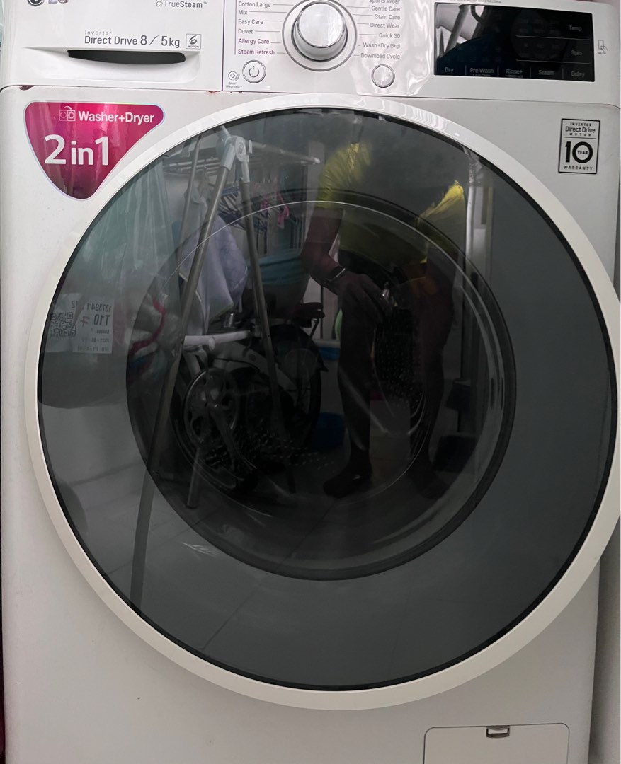 White LG 2 in 1 Washer/ Dryer, TV & Home Appliances, Washing Machines