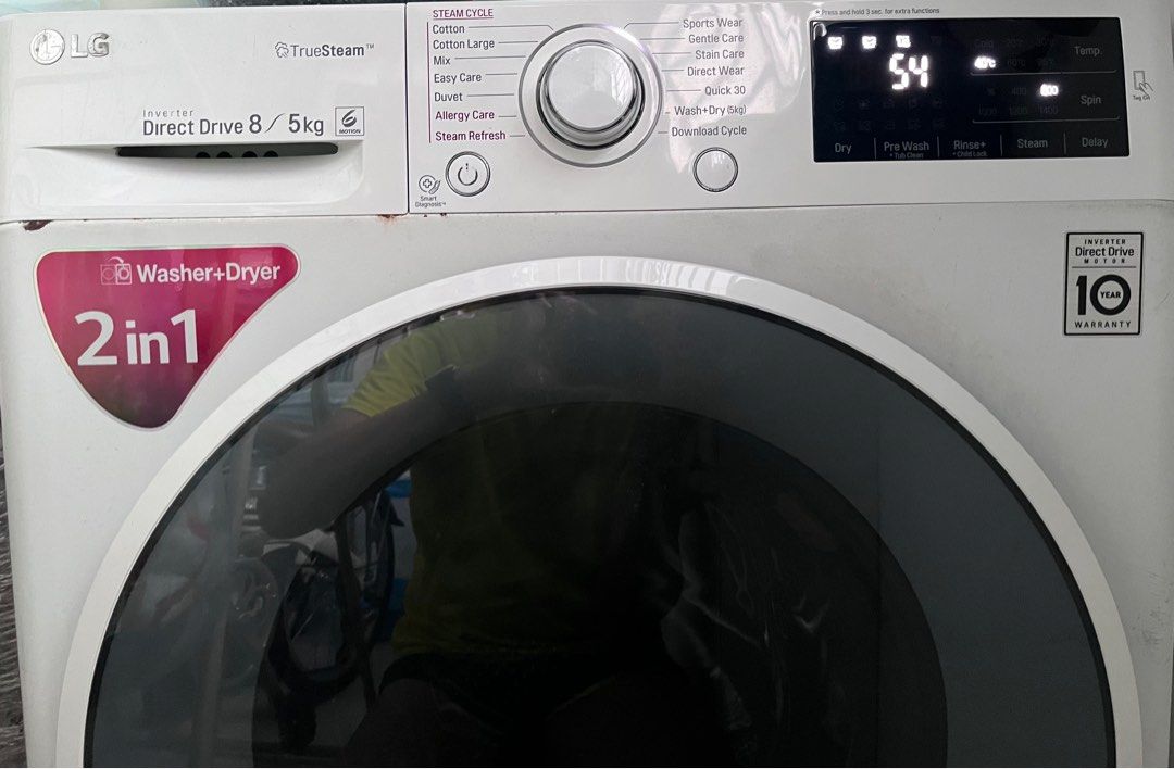 White LG 2 in 1 Washer/ Dryer, TV & Home Appliances, Washing Machines