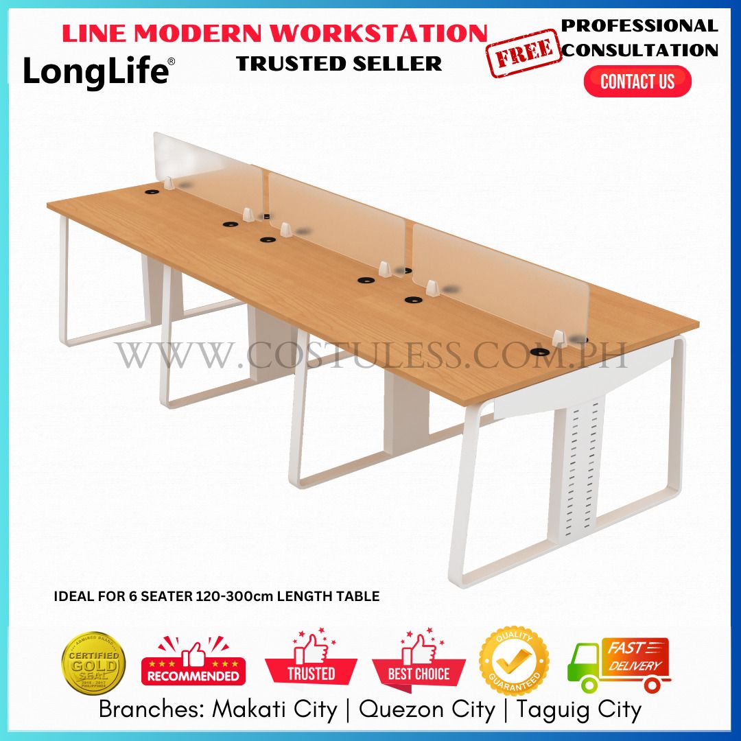 LINE MODERN WORKSTATION - Customize Office Partition, Customized Working Table, Status Modern Desk, Cubicles, Modular Partitions, Office Desk, Computer Desk, Customized Table, Computer Table (Category: Office Furniture & Fixtures) located in Taguig. Submitted by costuless.taguig (Listing ID 1233253839, Image 2). Description: Customize Item (Price is for posting only) (OUR SAMPLE FINISHED PRODUCT) 🖥️✨ Discover the Sleek and Functional Line Modern