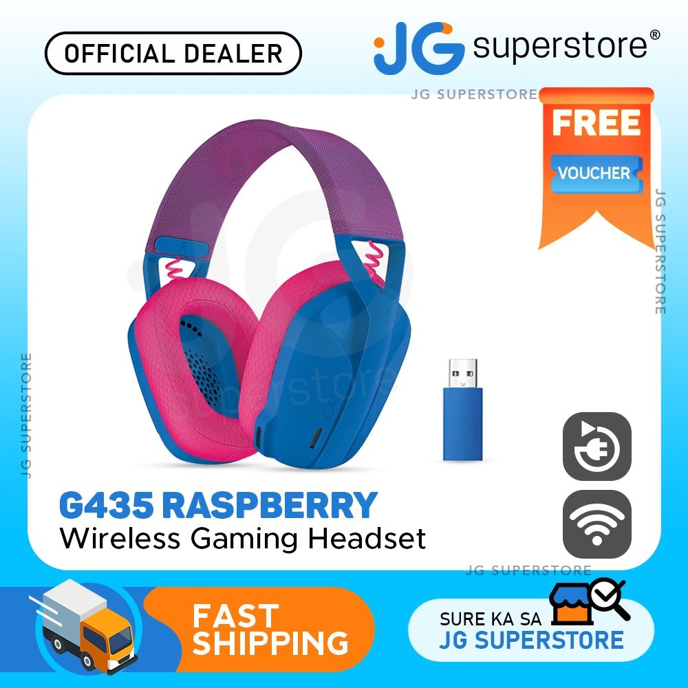 Logitech G435 Lightspeed Wireless Bluetooth Gaming Headset 18 Hours Playtime (Black, Raspberry, White) | JG Superstore (Category: Other Photography Accessories) located in San Juan City. Submitted by jg.superstore (Listing ID 1246596273, Image 2). Description: █ JG Superstore █ 【Trusted Seller Since 2011】 【We Accept Any Special Order】 【Dedicated Customer Service】 【📍 】3/F Annapolis Tower, 43 Annapolis St. Greenhills San Juan - Front of Unionbank 