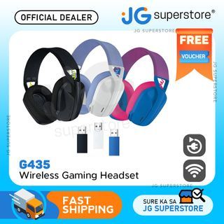 Logitech G435 Lightspeed Wireless Bluetooth Gaming Headset 18 Hours Playtime (Black, Raspberry, White) | JG Superstore
