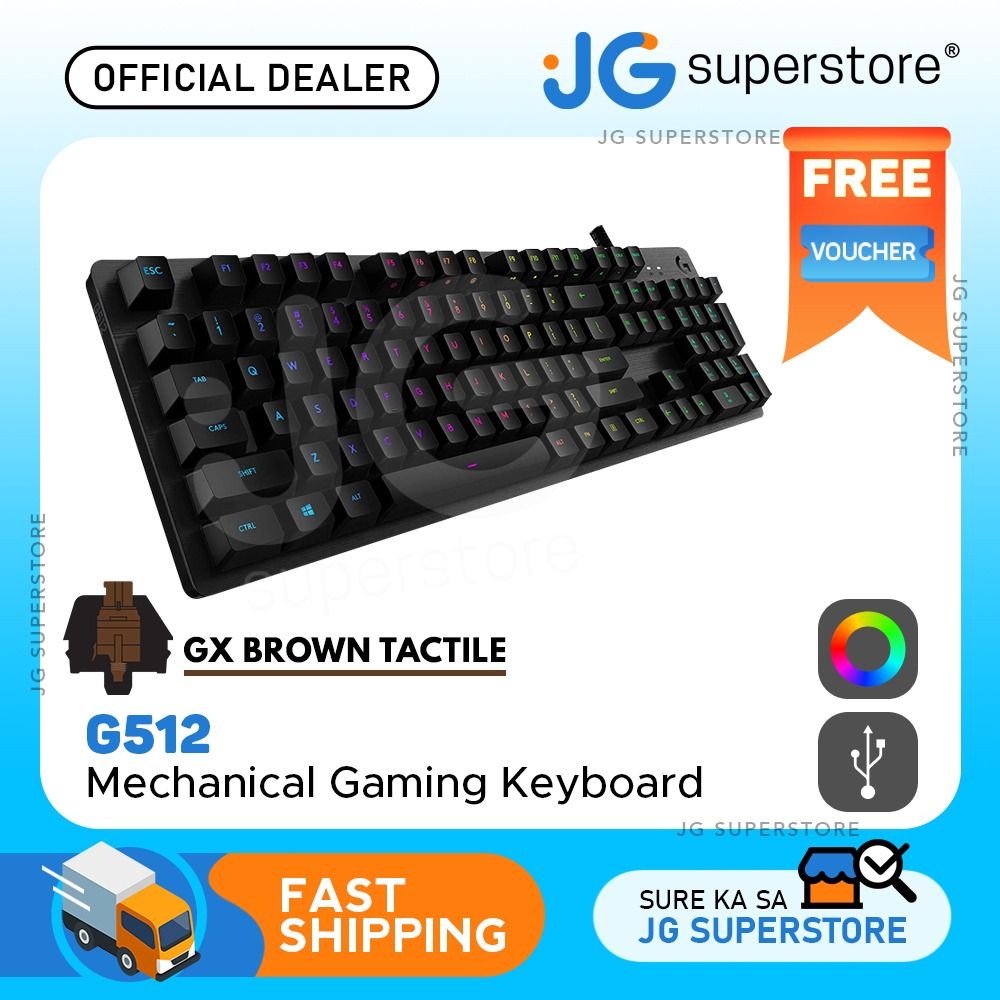 Logitech G512 CARBON LIGHTSYNC RGB Mechanical Gaming Keyboard with GX Brown  switches - Tactile 