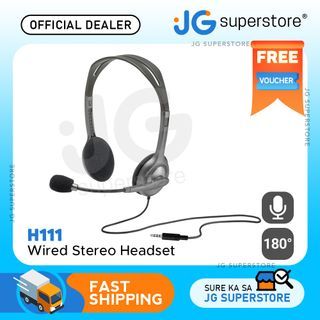 Logitech H111 Wired Stereo Multi-Device Headset with Microphone for Noise Reduction and 3.5mm Plug for Computer PC | JG Superstore