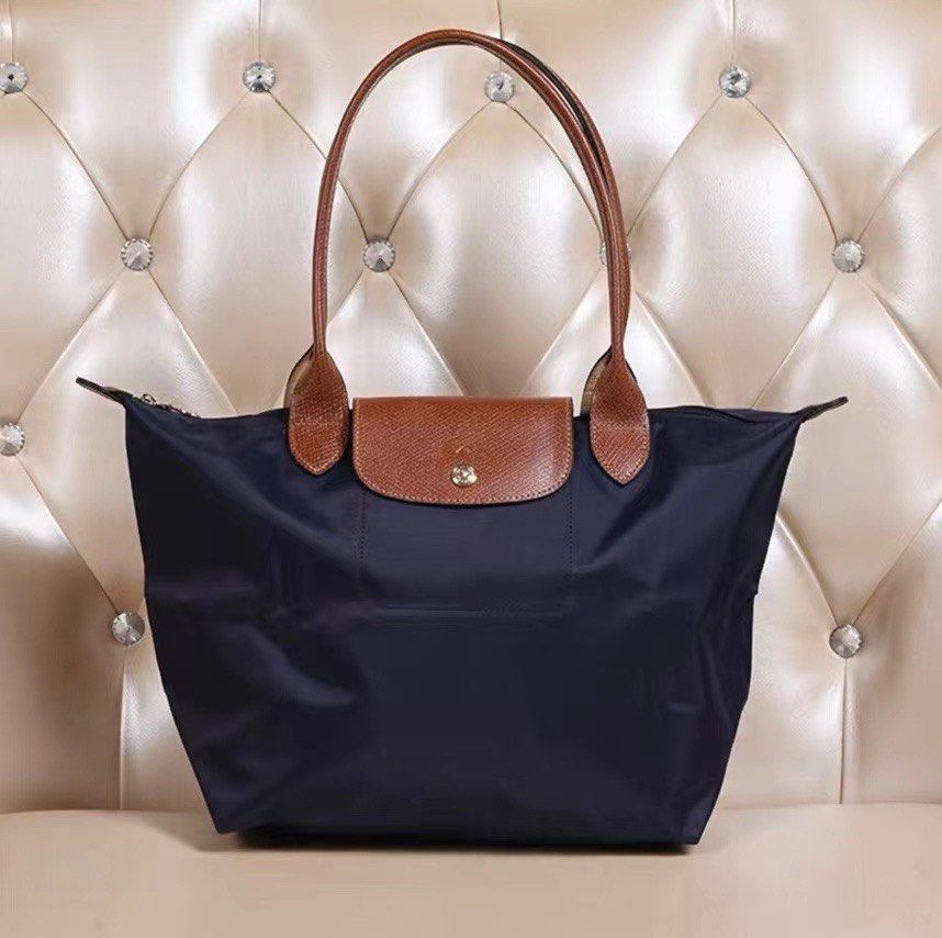 Longchamp Le Pliage large size classic long handle tote Bag Both