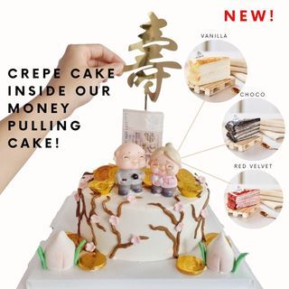 Longevity Crepe Cake Filling Money Pulling Cake