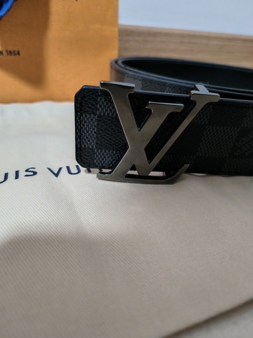 Louis Vuitton Pale Green Damier Embossed Suede LV Initiales Belt 95CM Louis  Vuitton