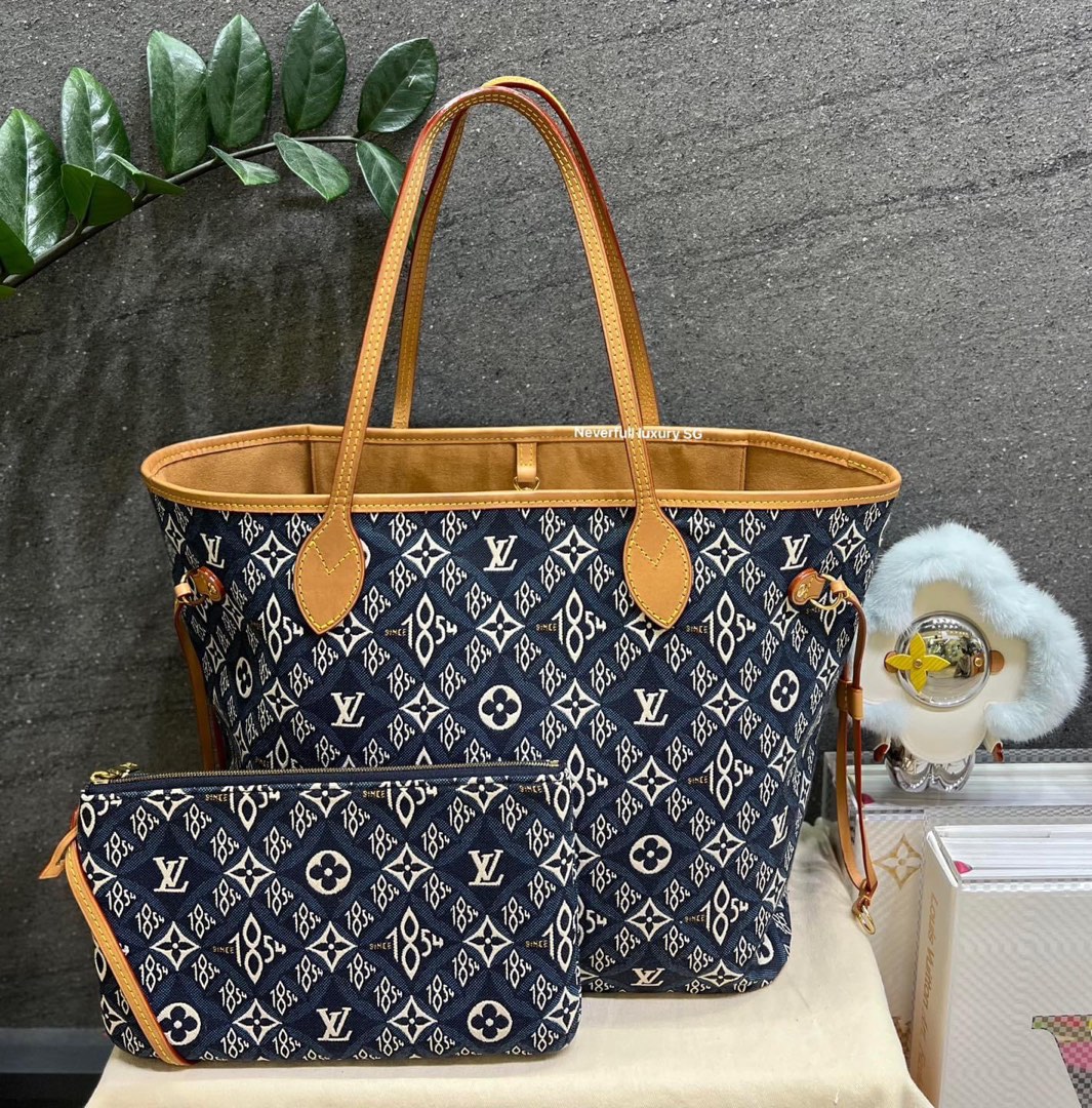 Louis Vuitton Blue Since 1854 Monogram Neverfull MM Tote Bag with Pouch  18lvs111