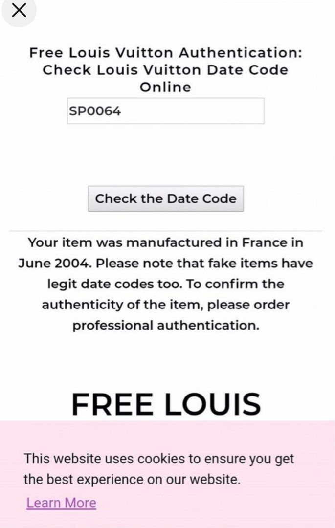 Check Louis Vuitton Date Code