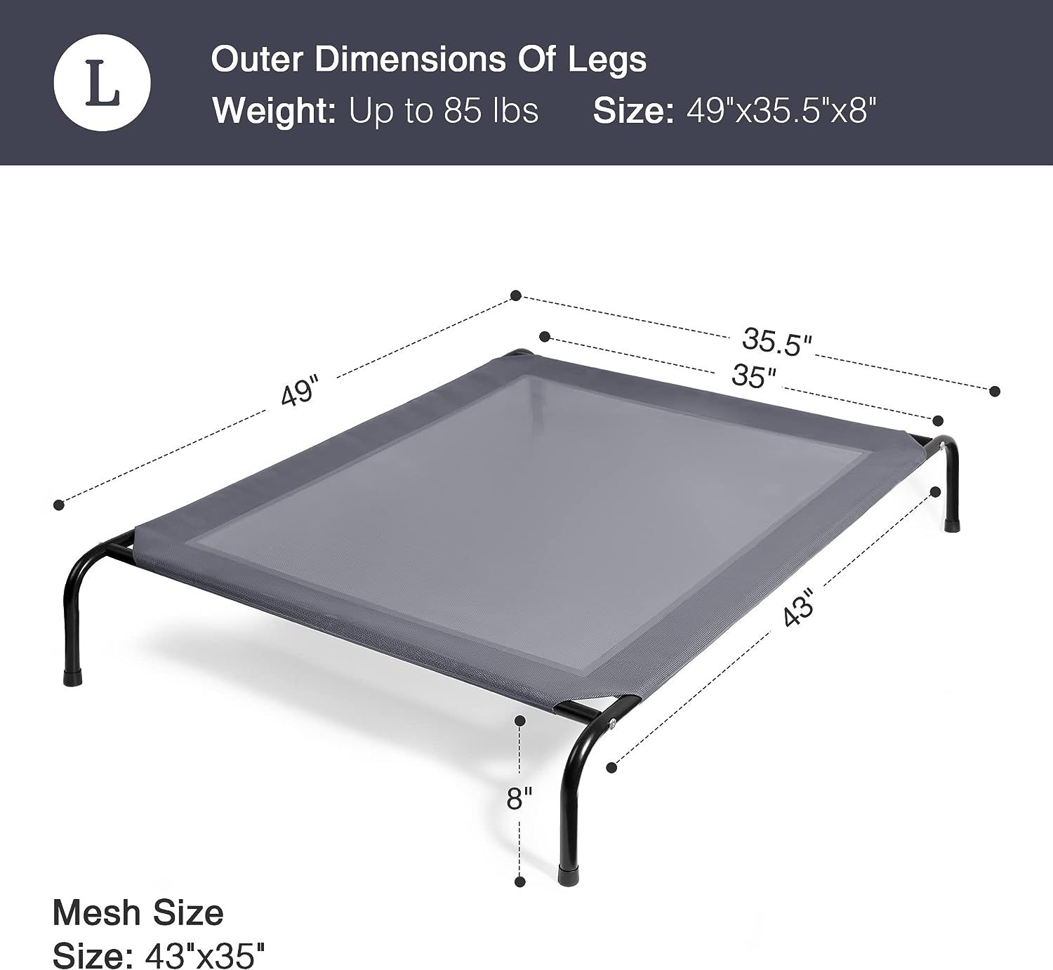 Love s cabin Outdoor Elevated 49in Pet Beds for Extra Large Medium