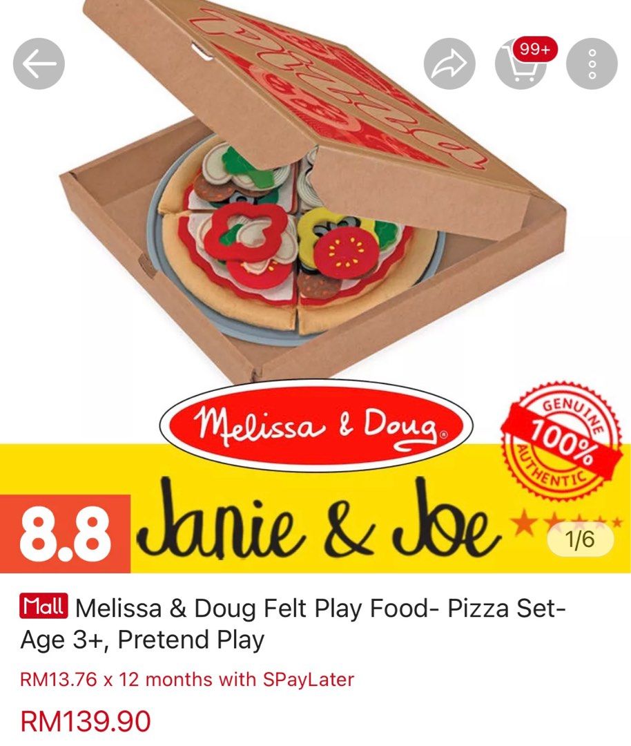 Melissa and doug felt outlet pizza