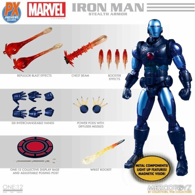Mezco Toyz One 12 Collective The Invincible Iron Man Stealth Armor PX Exclusive Action Figure Toy