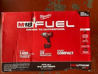 Milwaukee 2767-21B M18 FUEL 18-Volt Lithium-Ion Brushless Cordless 1/2 in. Impact Wrench w/Friction Ring (2767-20) w/One XC5.0 Ah Battery, M18/M12 Multi-Voltage Charger and Contractor Bag