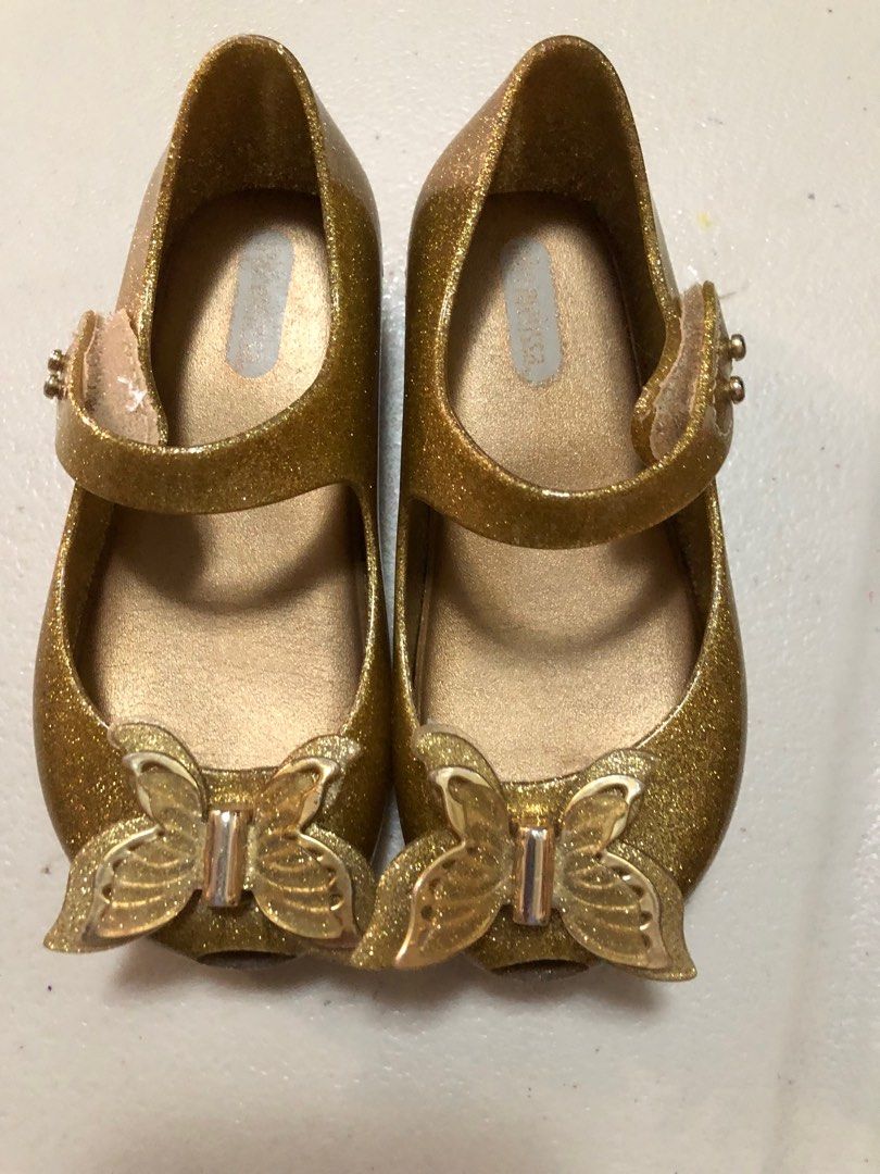 Mini Melissa Gold Butterfly Size 8