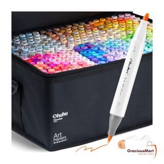 120 Colors Alcohol Based Markers, Alcohol Markers Set, Dual Tip Alcohol Sketching Drawing Markers Animation for Adults Kids, Size: 120pcs, Black