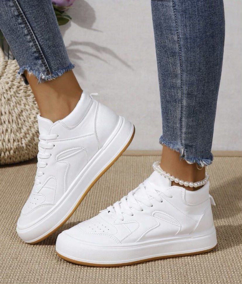 Chunky Sole Lace-Up Platform Sneakers | SHEIN