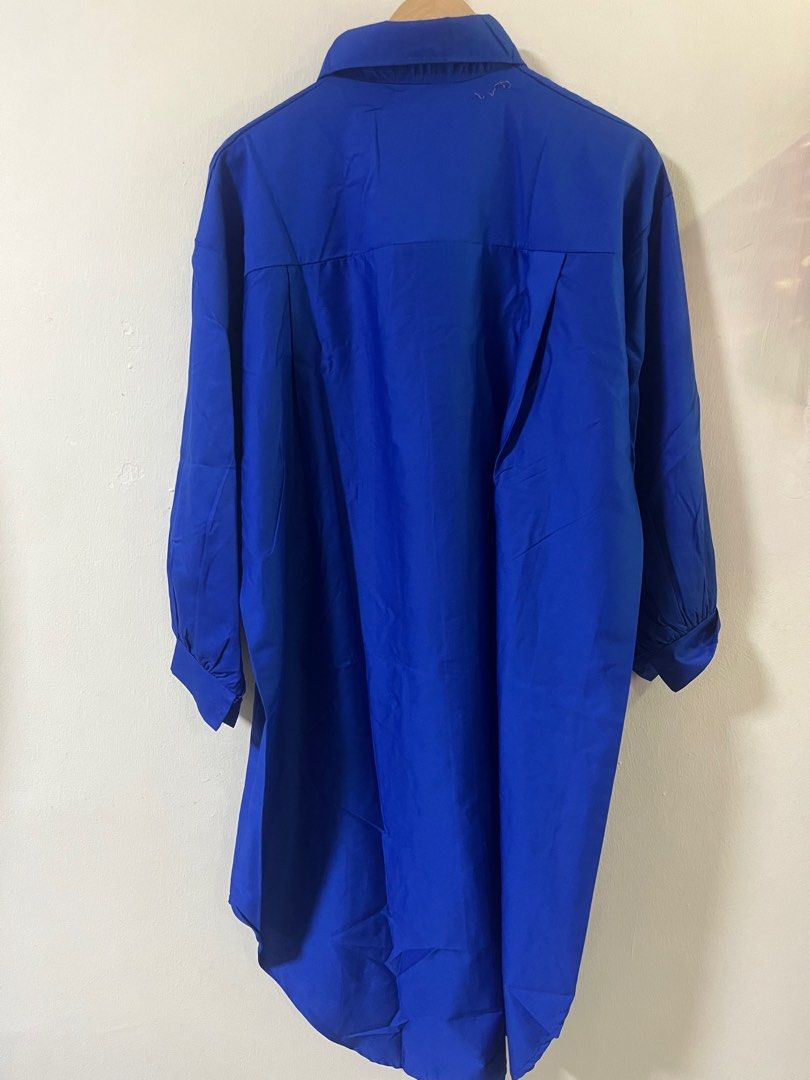 Electric blue shirt best sale dress